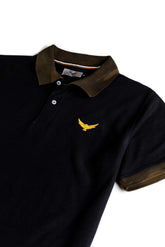 Contrast Collar Polo Shirt - Camouflage Black